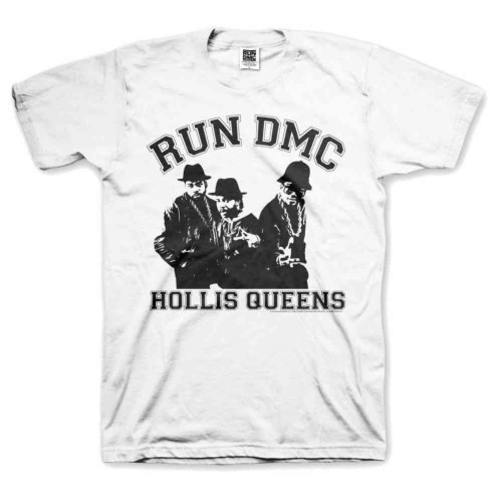 Run DMC - Hollis Queen Pose Heren Tshirt - Wit